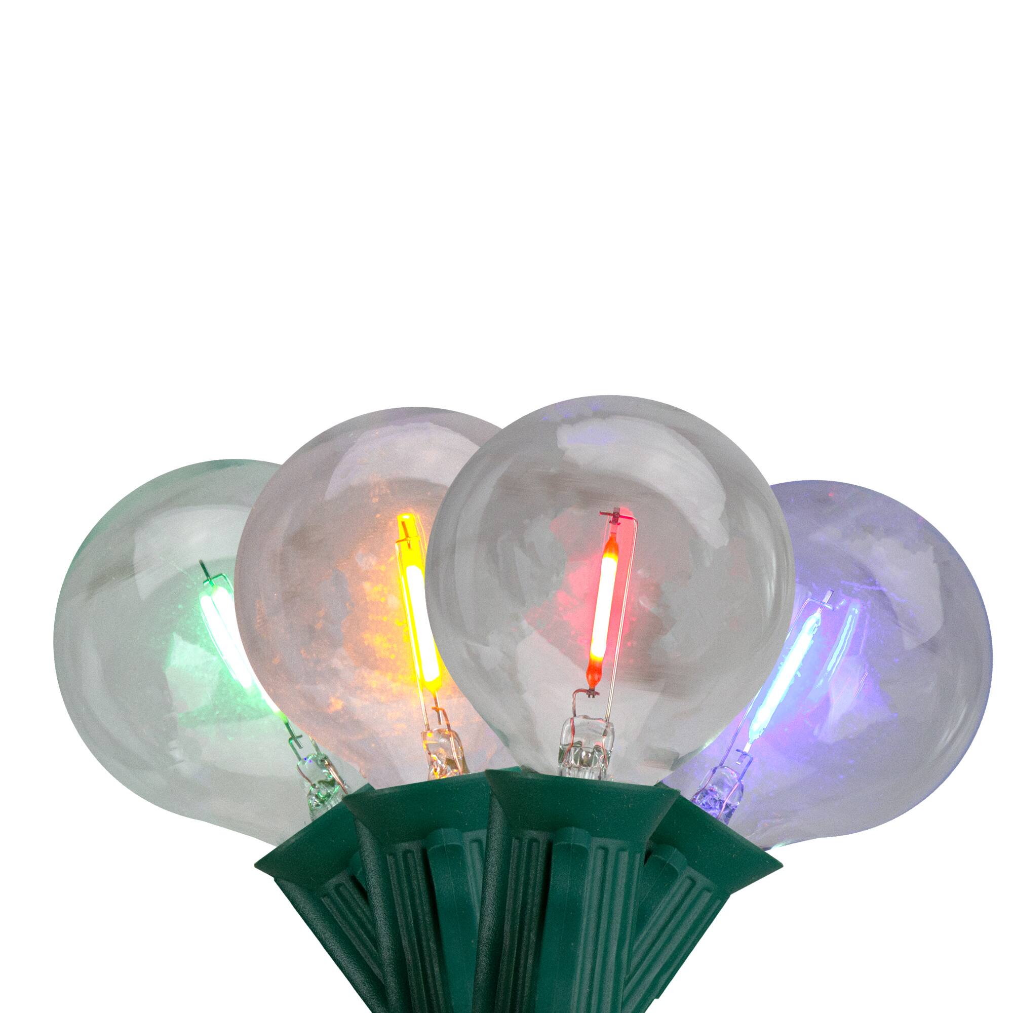 10ct. Multicolored LED G50 Globe Patio Lights in Green Wire
